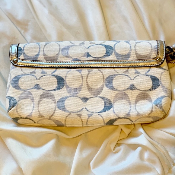 Coach White, Blue, Sparkly Clutch - Picture 4 of 5
